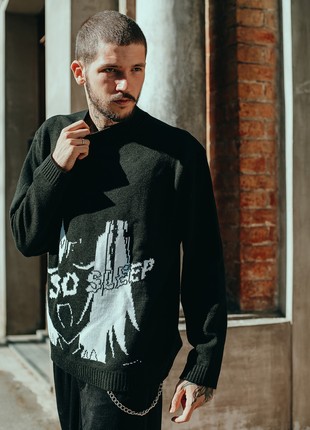 Men's oversized sweater OGONPUSHKA SoSleep black4 photo
