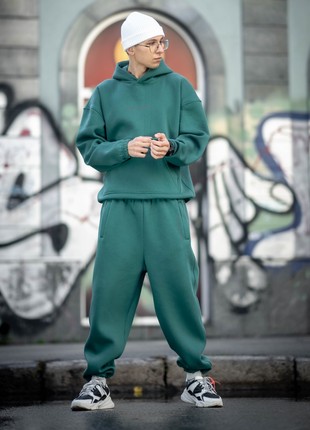 Warm sports tracksuit oversized OGONPUSHKA Scale 2.1 dark green