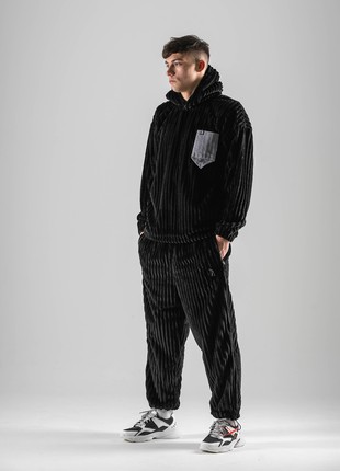 Sports plush suit oversize OGONPUSHKA Kiss black3 photo