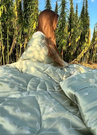 Warm hemp blanket «Jacquard» «Winter» UKONO 400 g/m2 200x215