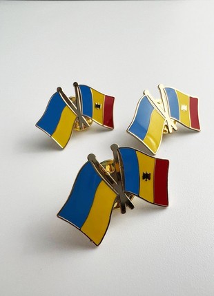 3pcs badge set Flag of Ukraine / Moldova (3pcs )
