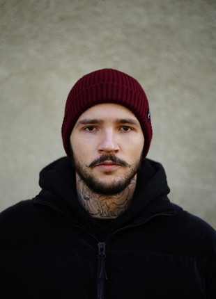 Unisex hat OGONPUSHKA Basic burgundy3 photo