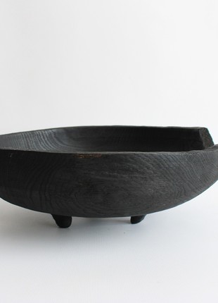 large handmade fruit dish, rustic unique dinnerware, decorative wooden centerpiece bowl5 photo