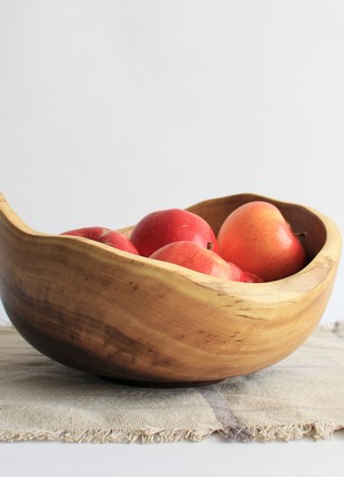 Handmade fruit bowl, lage salad dinnerware, wooden popcorn plate, rustic centerpiece bowl6 photo