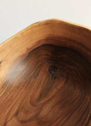 Handmade fruit bowl, lage salad dinnerware, wooden popcorn plate, rustic centerpiece bowl7 photo