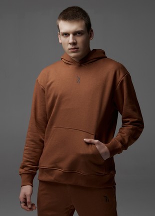 Hoodie unisex OGONPUSHKA Classic 2.0 brown2 photo