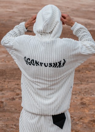 Hoodie oversized plush OGONPUSHKA Kiss milky
