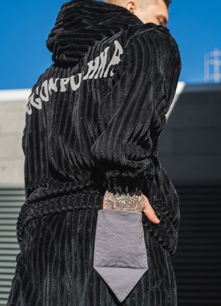 Hoodie oversized plush OGONPUSHKA Kiss black3 photo
