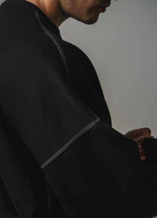 Oversized men's sweatshirt OGONPUSHKA Seam black4 photo