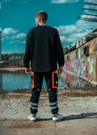 Oversized men's sweatshirt OGONPUSHKA Fred black4 photo