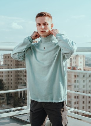 Men's double-sided sweatshirt OGONPUSHKA Reverse mint1 photo