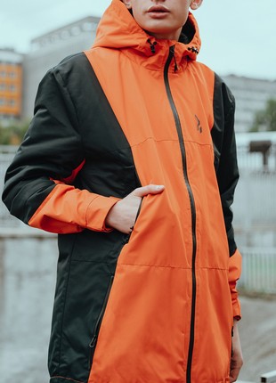 Men's demi-season jacket OGONPUSHKA Horn black-orange6 photo