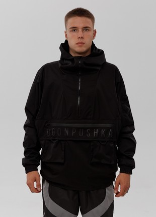 Men's anorak windbreaker OGONPUSHKA Loadstone black