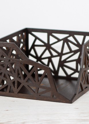 Rustic Wood Luncheon Napkin Holder (Palisander)10 photo
