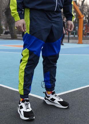 Sports pants OGOGNPUSHKA Split blue and yellow2 photo