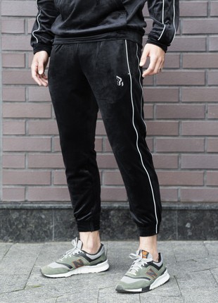 Velor sports pants OGONPUSHKA Flat black