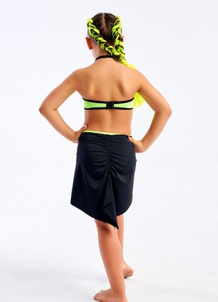 Set of training clothes with a short skirt, black with lemon3 photo