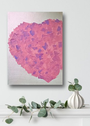 Heart oil painting original abstract wall art. Creative impasto painting1 photo