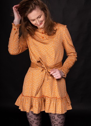 Short dress with ruffle on the bottom and on the cuff2 photo