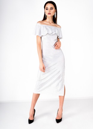 Silver dress with a slit on the side3 photo