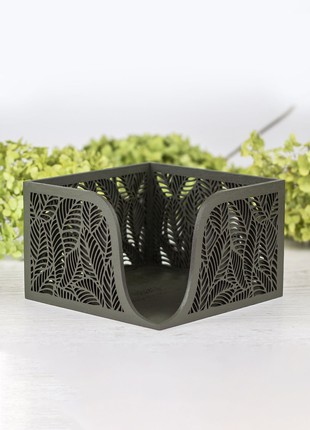 Floral Wood Luncheon Napkin Holder (Sage Green)