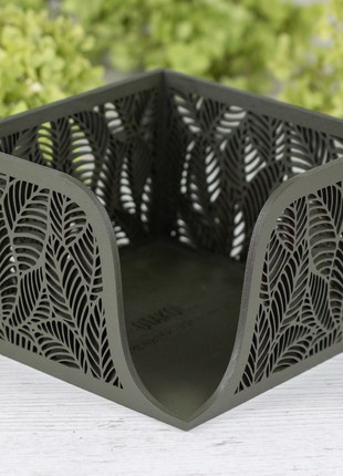 Floral Wood Luncheon Napkin Holder (Sage Green)3 photo