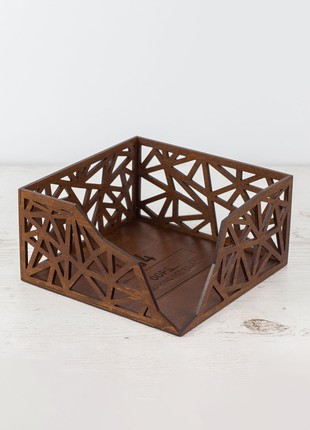 Rustic Wood Luncheon Napkin Holder (Walnut)