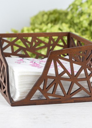 Rustic Wood Luncheon Napkin Holder (Walnut)8 photo