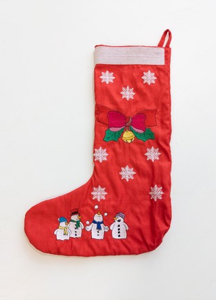 Personalised Christmas stocking embroidered, red stocking, first christmas1 photo