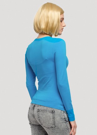 Dark turquoise maternity-friendly longsleeve2 photo