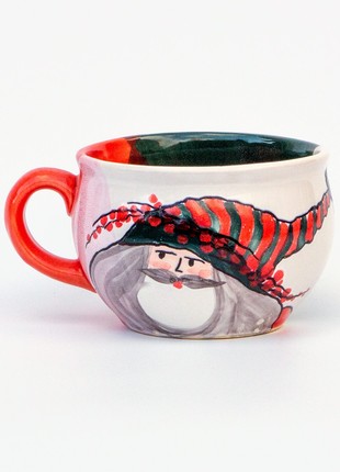 Large handmade ceramic Christmas mug Santa New Year 2023