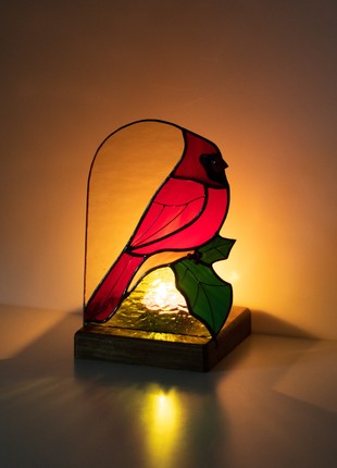 Bird stained glass candle holder2 photo
