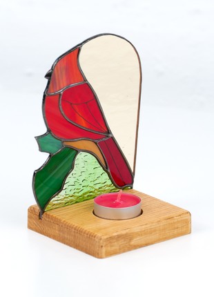 Bird stained glass candle holder3 photo
