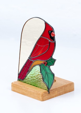 Bird stained glass candle holder5 photo