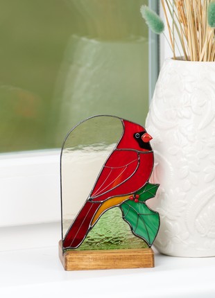 Bird stained glass candle holder6 photo