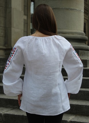 Woman's white linen embroidery Yavorivska2 photo