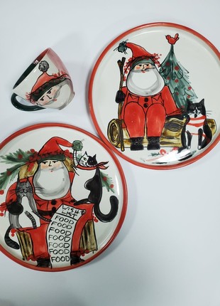 Christmas handmade ceramic teacup santa new year 20232 photo