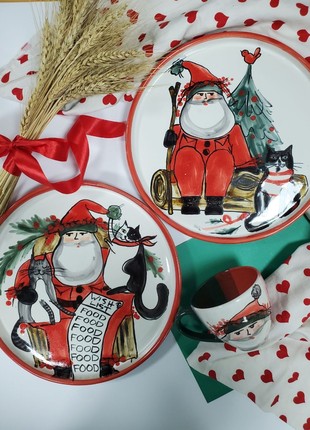Christmas handmade ceramic teacup santa new year 20236 photo