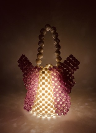 Unique butterfly lamp, original room decor, flashlight made of beads4 photo