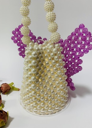 Unique butterfly lamp, original room decor, flashlight made of beads6 photo