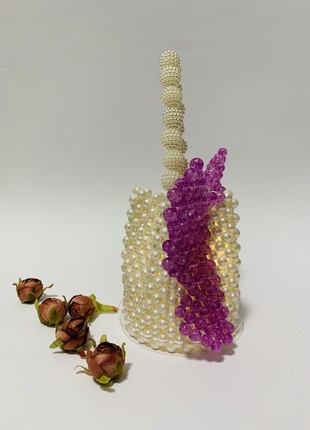 Unique butterfly lamp, original room decor, flashlight made of beads8 photo