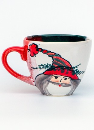 Christmas handmade ceramic teacup santa new year 2023