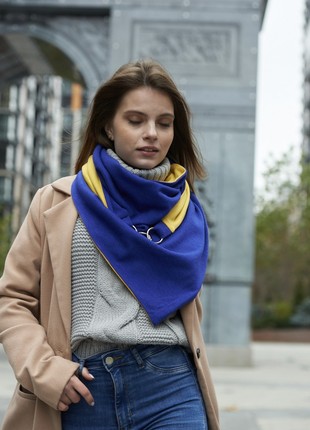 Stylish scarf double-sided scarf ,,,Ukrainian color,,  with original clasp, unisex9 photo