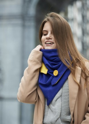 Stylish scarf double-sided scarf ,,,Ukrainian color,,  with original clasp, unisex9 photo