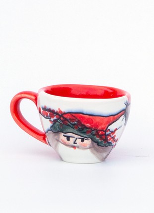 Small Christmas handmade ceramic coffee cup santa new year 20231 photo