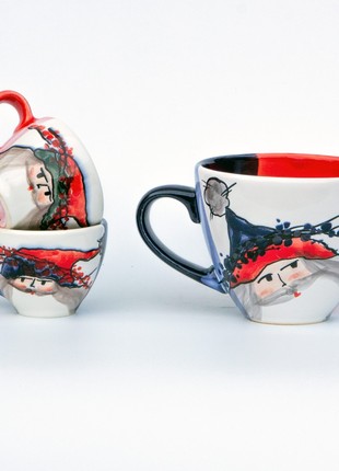 Small Christmas handmade ceramic coffee cup santa new year 20233 photo
