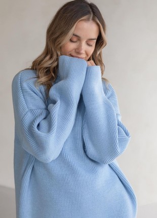 Warm blue wool sweater1 photo