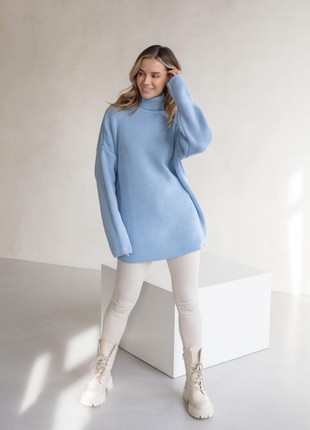 Warm blue wool sweater2 photo
