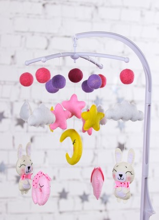 Baby mobile "Pink elephant"