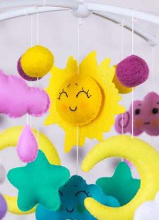 Musical baby mobile with bracket, Baby mobile "Sunny dreams"8 photo